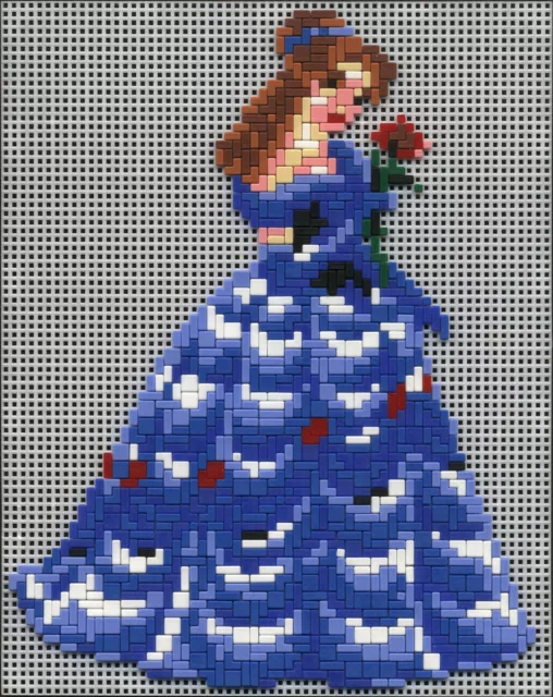 Mini Stecksystem Prinzessin blau Motiv 2 ca. 1.380 Teile mit XXL-Steckvorlage