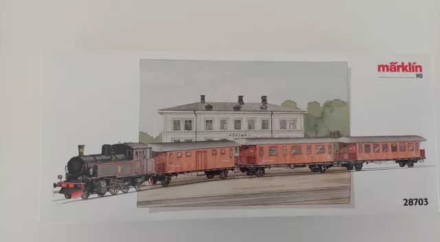 Märklin HO Digital "Historischer Personenzug d. SJ" Holzaufbau Nr:28703 OVP, neu