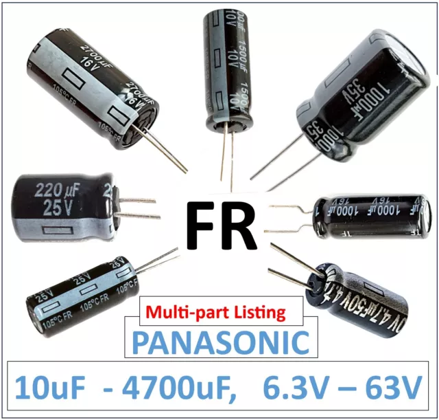 FR Panasonic  Capacitors (JAPAN) 10uF-4700uF 6.3V-100V, MULTI-LISTING -ref:FR982