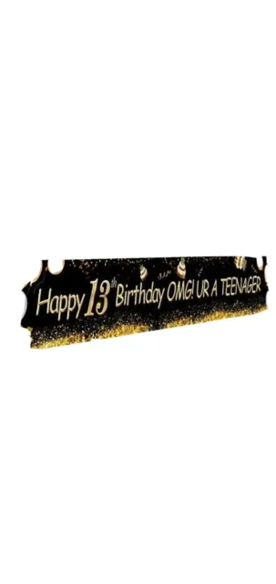 Super Large Happy 13th Birthday Banner OMG UR A TEENAGER Banner for 13th