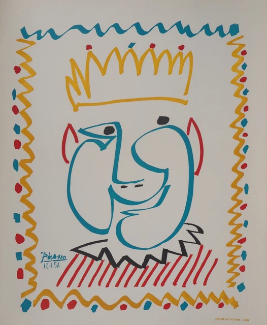 Pablo PICASSO : Le Roi, 1951 - Lithographie signée