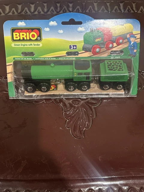 33645 BRIO HOLZEISENBAHN grüner Motor mit Tender Neu in OVP! Thomas EUR ...