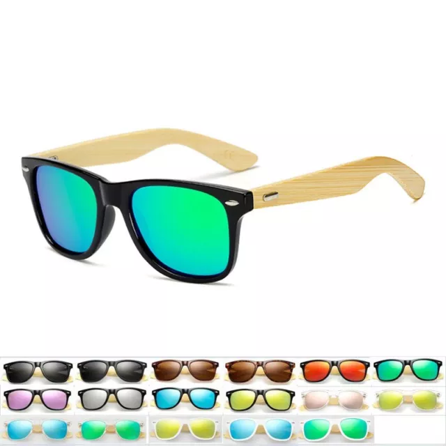 17 Color Bamboo Sunglasses Wooden Wood Men Women Retro Vintage Polarized Glasses
