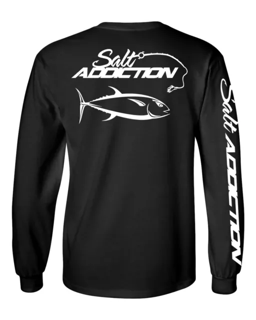 Salt Addiction long sleeve saltwater fishing t shirt fish reel ocean Tuna  bait 