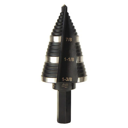 Klein Tools Ktsb15 Step Drill Bit #15 Double Fluted 7/8 To 1-3/8-Inch