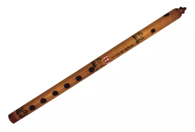 Handmade Natural Bamboo Flute Woodwind Musical Indian Bansuri 15 Inches B906