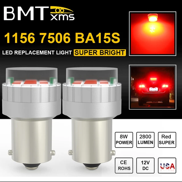 For Honda Civic Coupe 2016-2020 1156 LED Brake Tail Stop Parking Light Bulbs Red