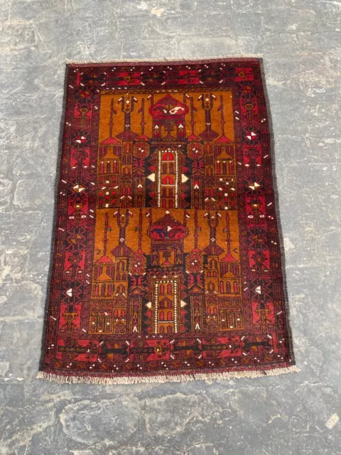 Afghan hand-knotted vintage rug, available in a variety of colors.