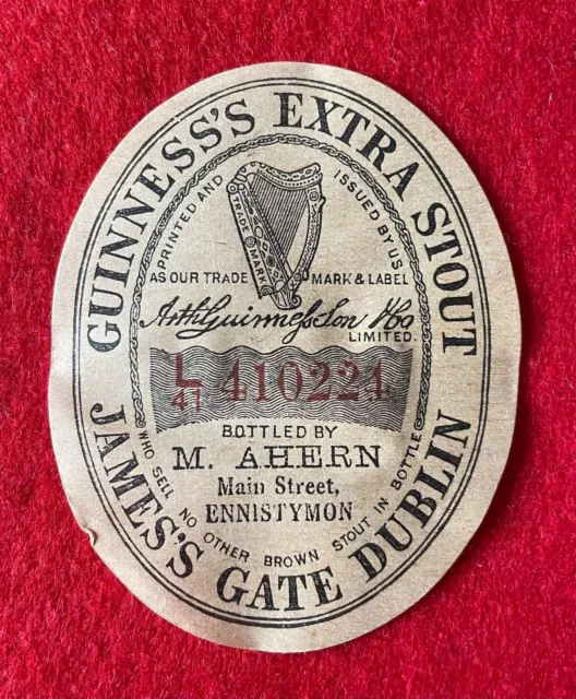 Guinness Bottle Label , Ennistymon , Co. Clare , Ireland, Brewery, Vintage.