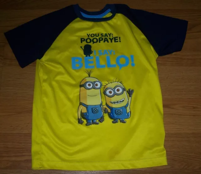 Despicable Me Minions T-Shirt Youth Size 7 Yellow - YOU SAY POQPAYE, I SAY BELLO