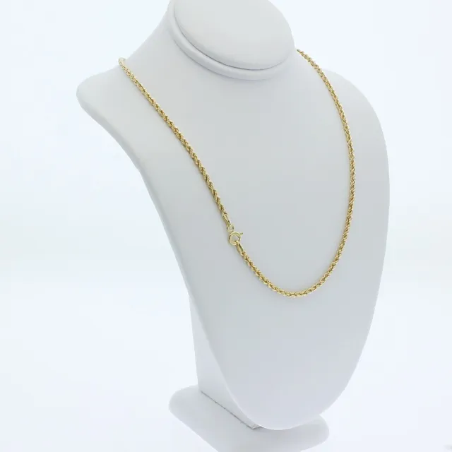 Genuine Brand new 9K hollow rope Italian Yellow Gold Chain Necklace 45-80 cm