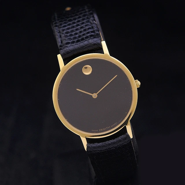 Zenith Movado lady 30 mm 18 kt gold  serviced + box & papers