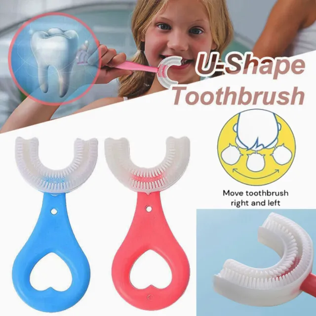 Baby Toothbrush U-shaped Silicone Brush Head Cleaning Teeth for Kids 2-12 Year