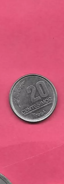 Uruguay Km105 1994 Uncirculated-Unc Mint Old Vintage 20 Centesimos Coin