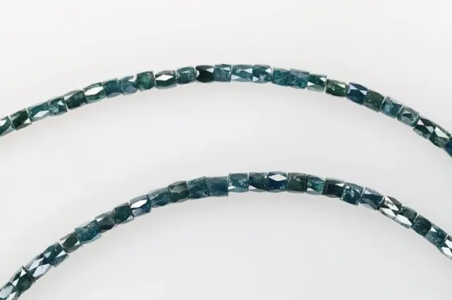 Perles de diamant à facettes bleu fantaisie 2 "Inc, brin de perles de...