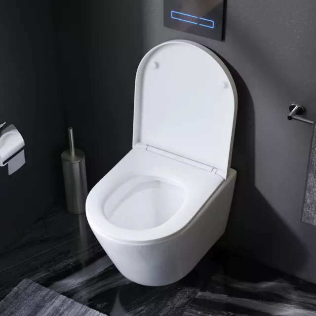 Design Hänge WC Spülrandlos Toilette abnehmbarer WC Sitz mit Softclose AM.PM 3