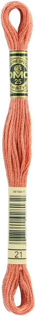 Paquete de 12 DMC 6 hilos bordado algodón 8,7 yardas ligero Alizarin -117-21