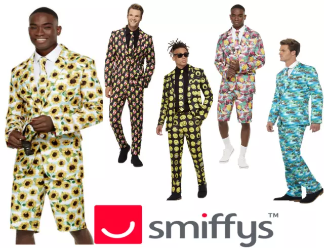 Smiffys Stand Out Suit Adults Stag Night Hawaiian Fancy Dress Costume Mens Suit