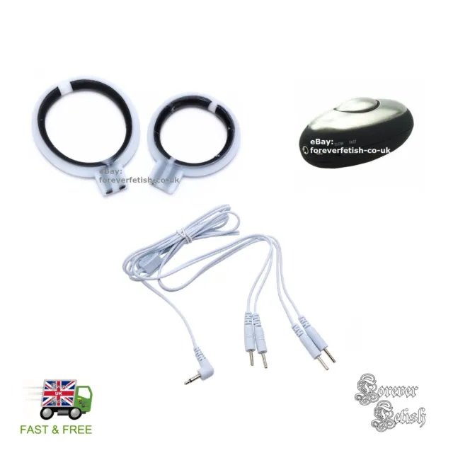 EStim Leitfähige Schleifen E-Stim Ringe Elektro-Stimulation Kit Massage Hoden UK