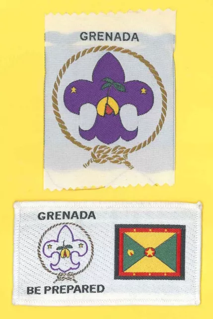 SCOUTS OF GRENADA - Scout Membership Rank Award & National Strip Patch SET