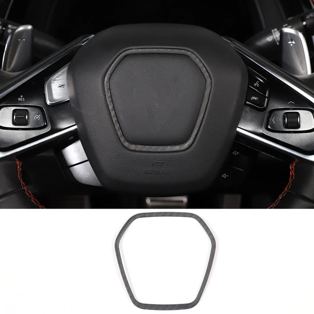 Carbon Fiber Steering Wheel Trim Overlay For Infiniti Q50 & Q60 - Glossy Decorative Panel