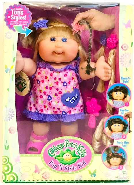 Jakks Pacific 2009 Cabbage Patch Kids Pop N Style Kid Aubrie Mayra 12" Girl Doll