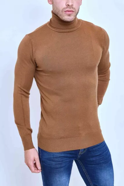 Maglione uomo invernale collo alto dolcevita maglioncino slim fit vintage da XL