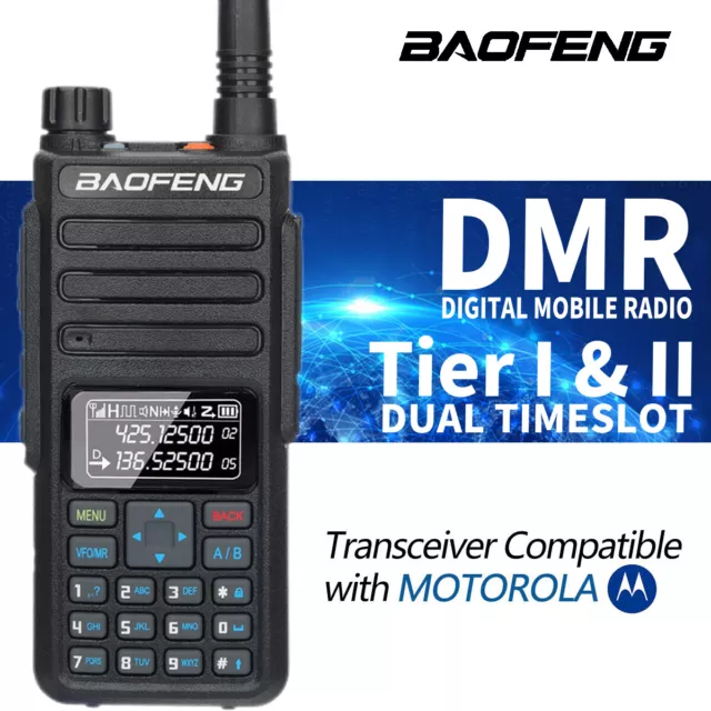 Radio de dos vías Baofeng DR-1801 doble tiempo doble ranura de doble banda DMR mango digital/analógico