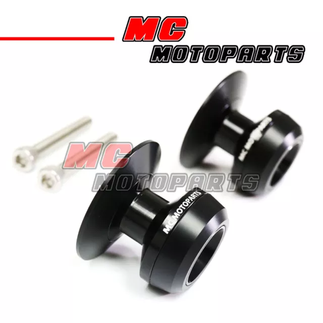 Black Twall Racing M6 Swingarm Spools Sliders For Yamaha MT-01 05-08 09 10 11 12