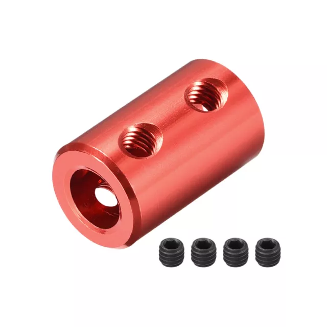 5mm to 8mm Bore Rigid Coupling 25mm Length 14mm Diameter Connector Red 4pcs