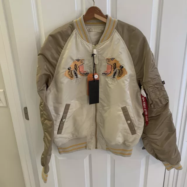 Alpha Industries MA-1 Tiger Ltd Ed Reversible Flight Jacket Men XL Slim Fit NWT