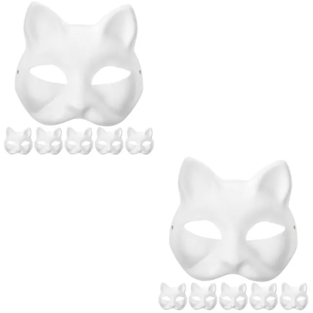 DIY WHITE PAPER Masks - 10Pcs Man & Animal Cat Cosplay Hand Painted Mask  £17.04 - PicClick UK