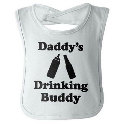 Daddys Drinking Buddy Funny Shower Gift Baby Infant Burp Cloth Bib