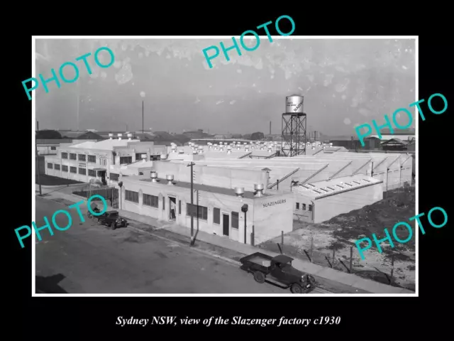 OLD POSTCARD SIZE PHOTO OF SYDNEY NSW VIEW OF THE SLAZENGER FACTORY c1930