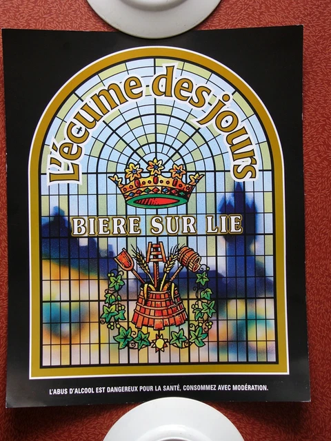 Affiche Bière du Nord  L'écume des jours Bière sur lie  50 x 40 cm
