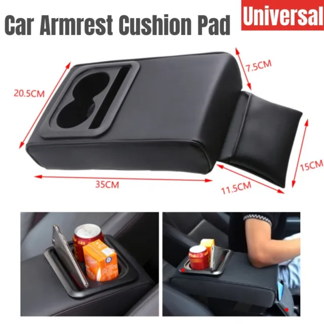 Car Armrest Cushion Pad Center Console Box Cover Bracket With Cup Holder Storage