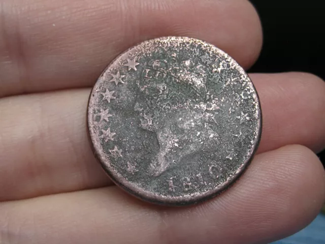1810 Classic Head Large Cent Penny- Normal Date, VG/Fine Details