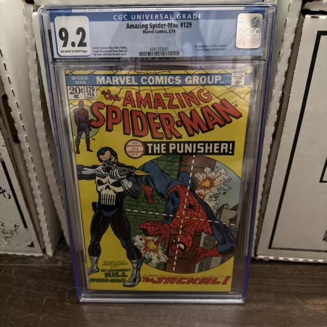 1974 Marvel Amazing Spider-Man #129 1St Appearance Punisher Cgc 9.2 Ow-W
