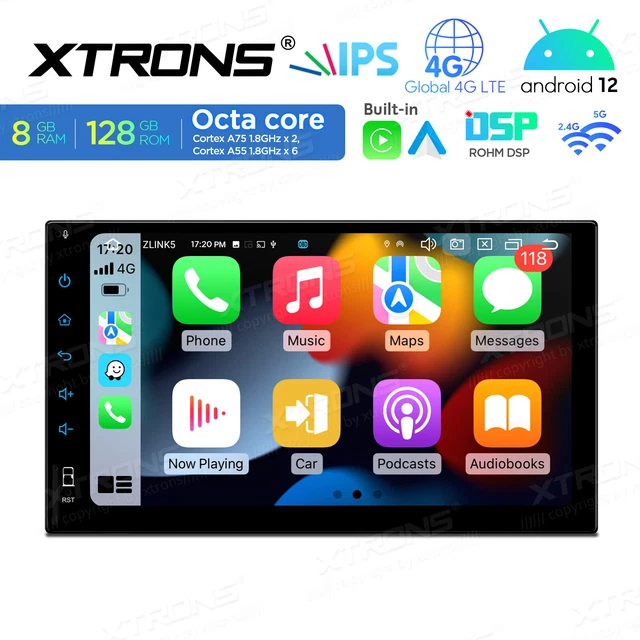 XTRONS DOUBLE DIN 7" Android 12 Car Stereo 8-Core 8+128G Head Unit GPS