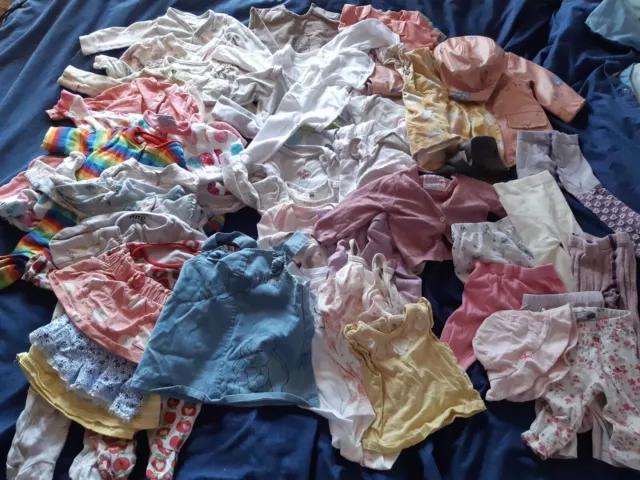bundle of over 50 items of autumn baby girl clothe 3-6 months including coat