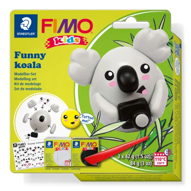 STAEDTLER 8035 19 FIMO Kids Modelling Clay Set - "Funny Koala"  (Pack of 2 FIMO