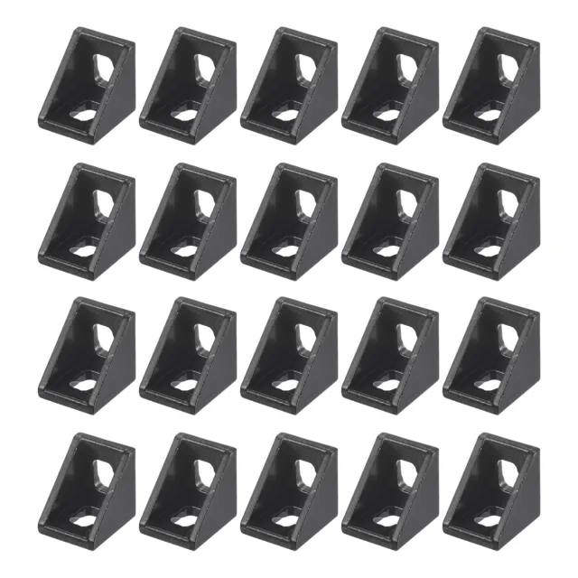 20Pcs Inside Corner Bracket Gusset 20x20x17mm 2020 Angle Connectors Black