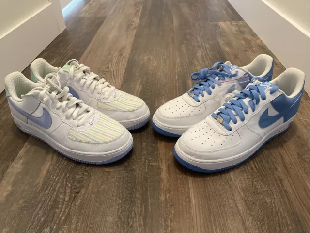 ULTRA RARE Nike Air Force One 2 Pair Lot University Blue/ Searsucker Mens Sz 13