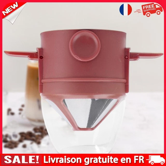 Porte Filtre à Café En Silicone VURYAPI - Réutilisable, Pliable - Avec 100 Filtres Papier - Pour Camping