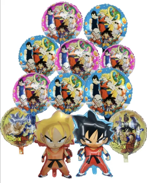 Set of 12 Dragon Ball Z Goku Balloons Birthday Party Supplies Gift.  Fast