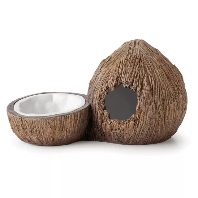 Exo Terra Tiki Noix de Coco Grotte & Gamelle pour Eau pour Terrariums, Neuf