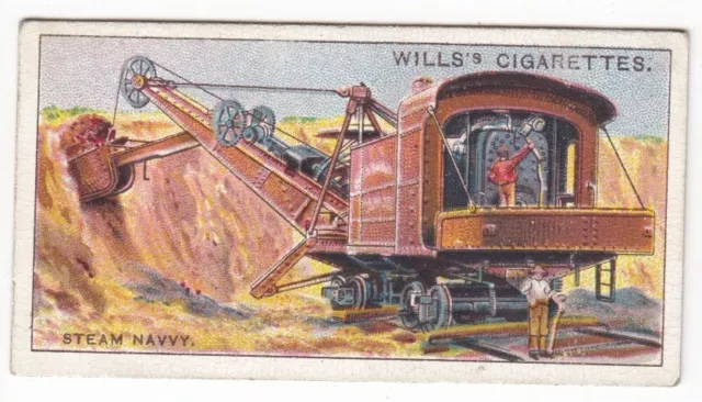 Vintage 1915 Trade Card of a STEAM SHOVEL or STEAM NAVVY  Excavator