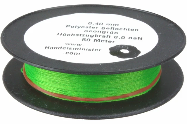 0,4mm Bastelschnur Schnur 50m neongrün Kunststoff Faden auffällig Maurerschnur