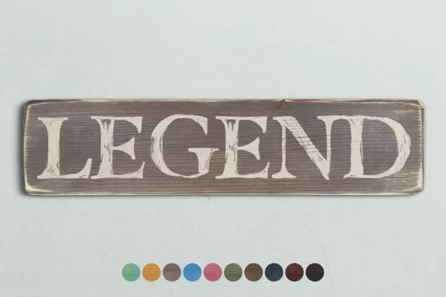 LEGEND Vintage Style Wooden Sign. Shabby Chic Retro Home Gift