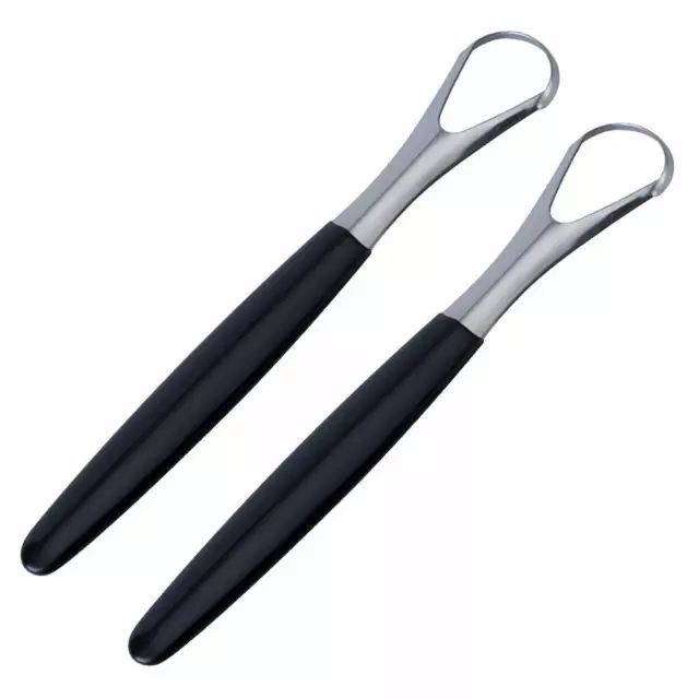 Raspador de lengua (paquete de 2), limpiadores de lenguas de acero inoxidable, raspadores de lengua de metal 3